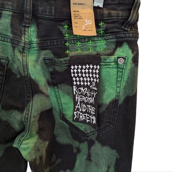 Ksubi Jeans Mens Van Winkle Skinny Leg Rekt Green Black $ Size 30/32 - Picture 6 of 11